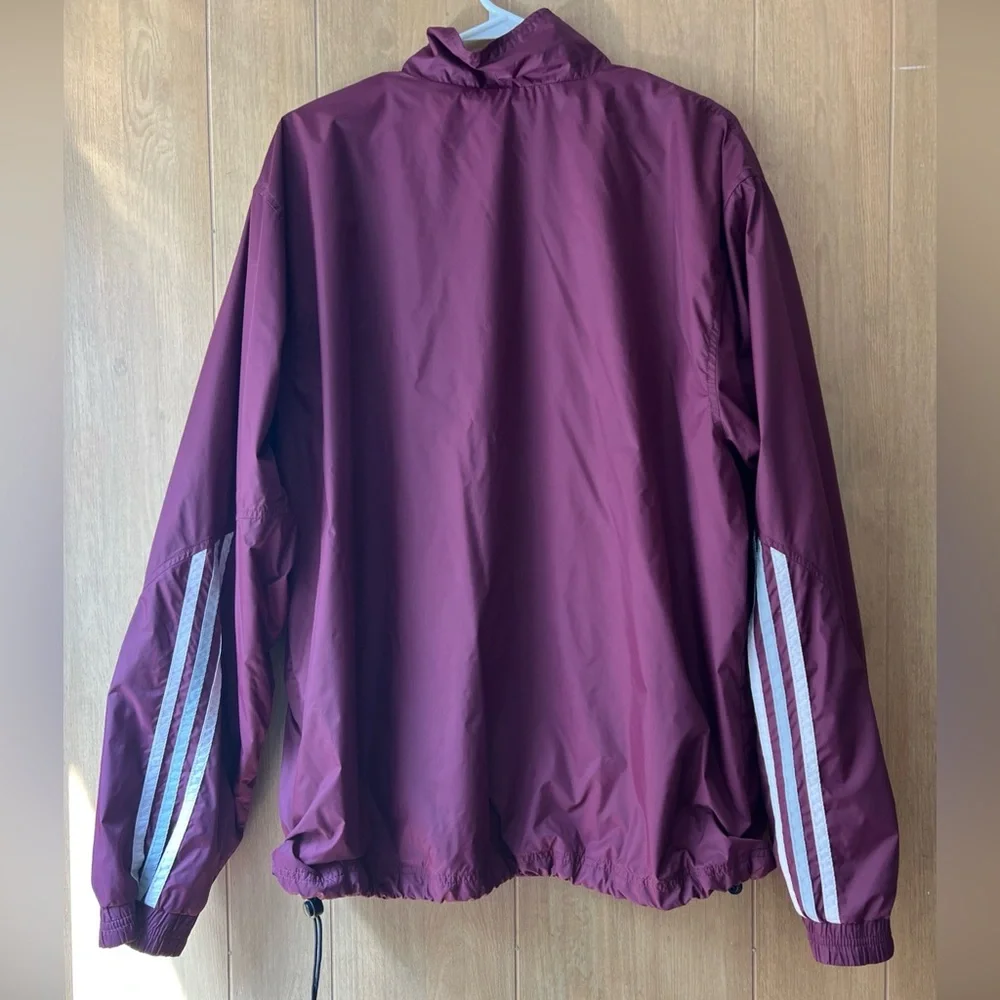 Vintage Adidas Windbreaker Jacket Men’s Large Maroon 3 Stripe Full Zip AWV004